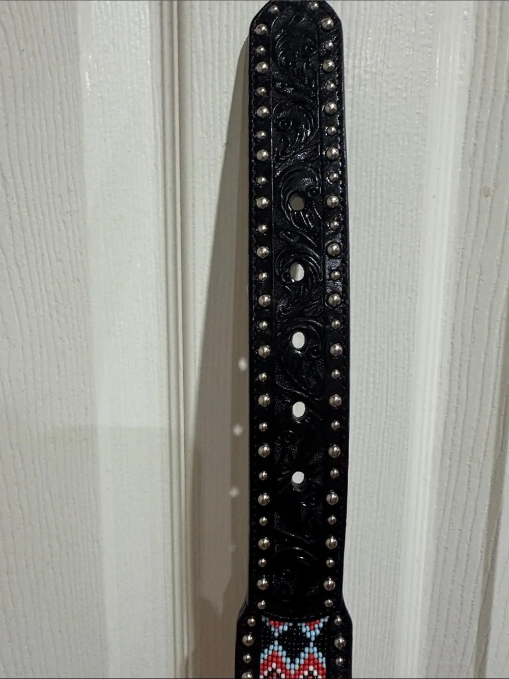 Beaded western belt
